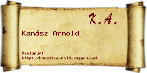 Kanász Arnold névjegykártya